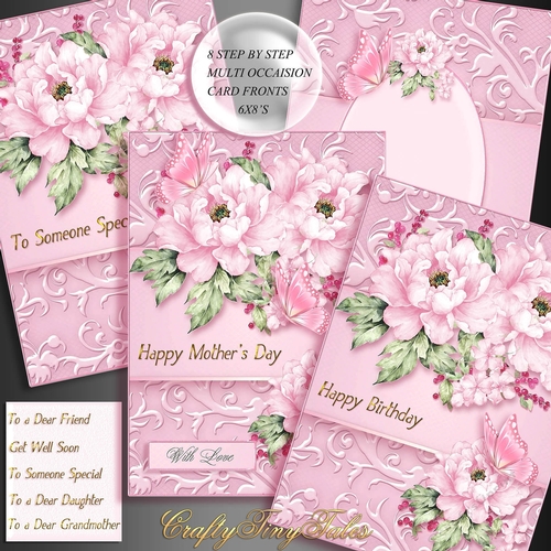 Pretty and Pink 6x8 Floral Card Fronts