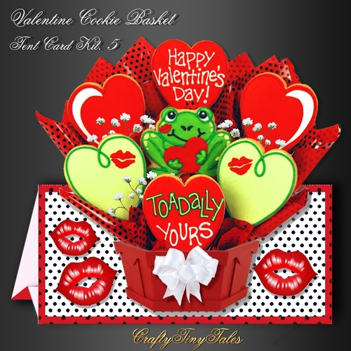 Valentine Cookie Frog Basket Tent Card 5