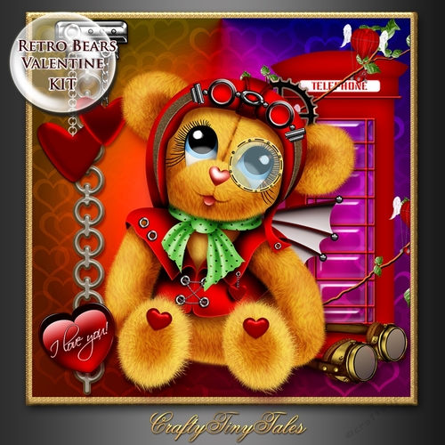 Retro Bears Valentine Kit.2