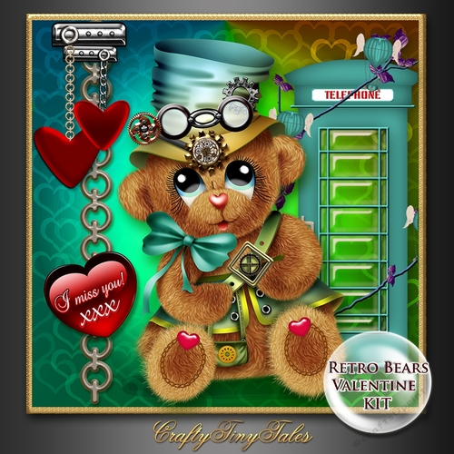 Retro Bear Valentine Kit.4