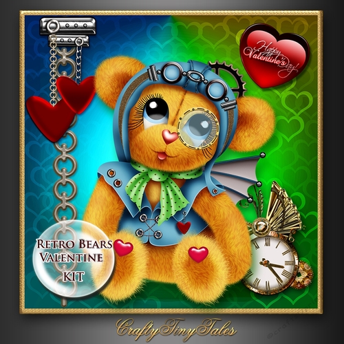 Retro Bear Valentine Kit.5