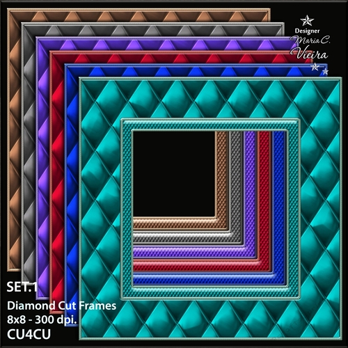 Six Diamond Cut 8x8 Frame Set 1