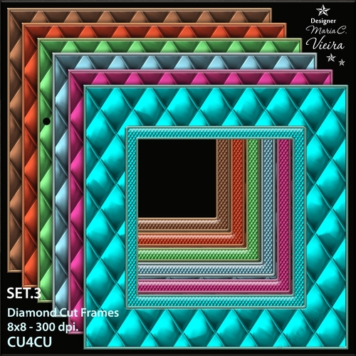 Six Diamond Cut 8x8 Frame Set 3