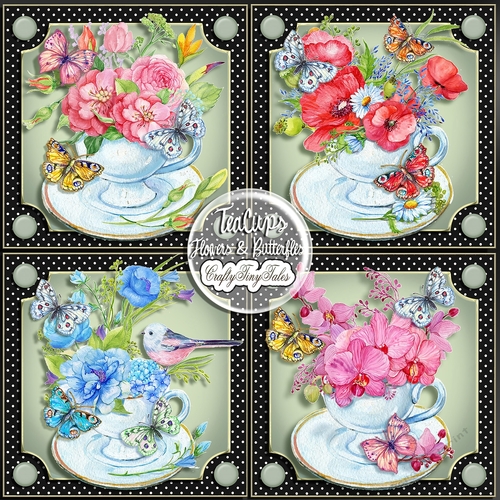 Teacups Flowers & Butterflies Bumper Kit