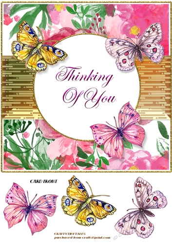 Floral and Butterflies Thinking of You CF. 1