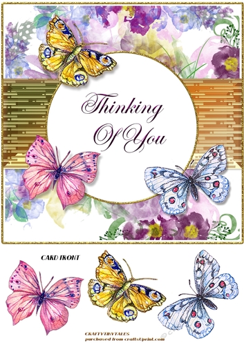 Floral and Butterflies Thinking of You CF. 2