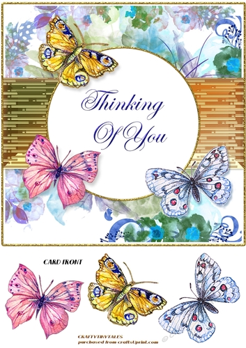 Floral and Butterflies Thinking of You CF. 3