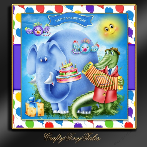 Birthday Age Elephant Cardfront Mini Kit-3