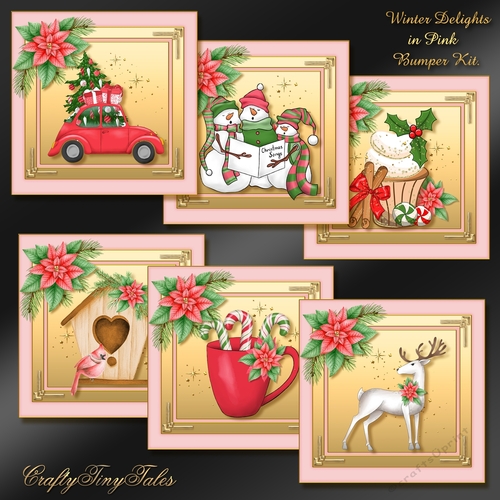 Winter Delights Pink Card Front Bumper Kit