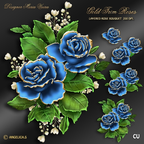 Gold Trim Rose Bouquet Kit-4