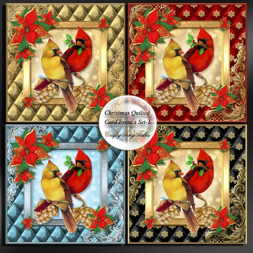 Quilted Christmas Card Fronts Set-1