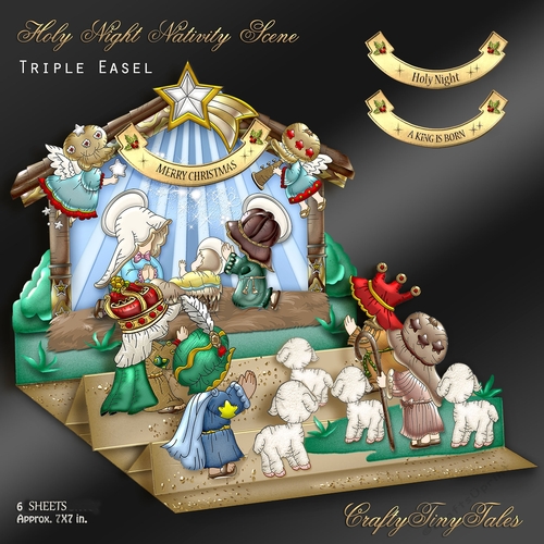 Holy Night Nativity Scene Triple Easel Kit