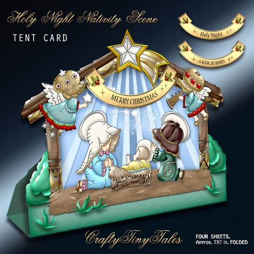 Holy Night Nativity Scene Tent Card -1