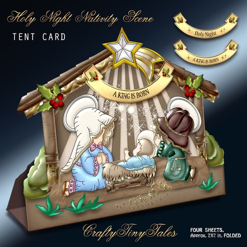 Holy Night Nativity Scene Tent Card -2