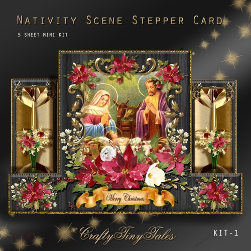Nativity Scene Stepper Card Mini Kit-1
