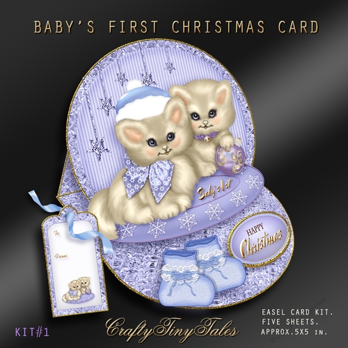 Babys 1st Christmas Card Kit-Two