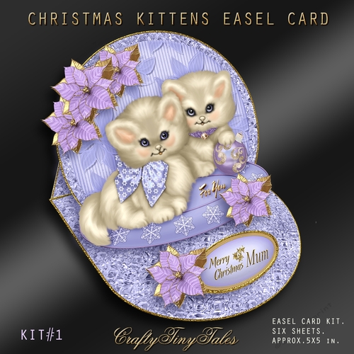 Christmas Kittens Easel Card Kit-1