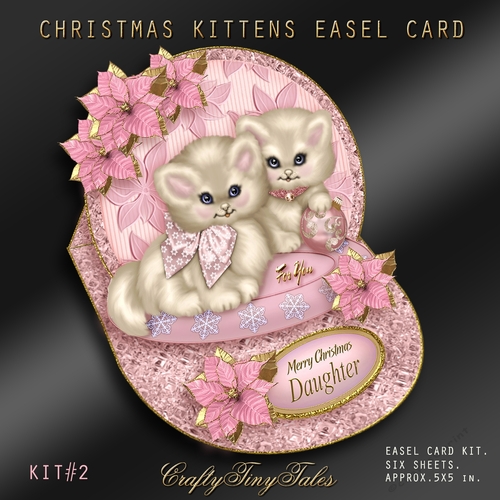 Christmas Kittens Easel Card Kit-2