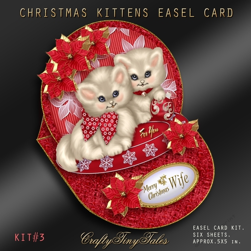 Christmas Kittens Easel Card Kit-3