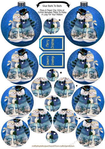 Christmas Snowman Pyramid Bauble-1 