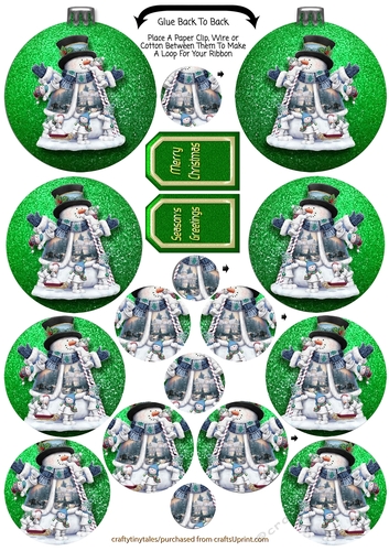 Christmas Snowman Pyramid Bauble-2