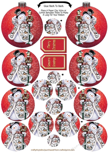 Christmas Snowman Pyramid Bauble-3