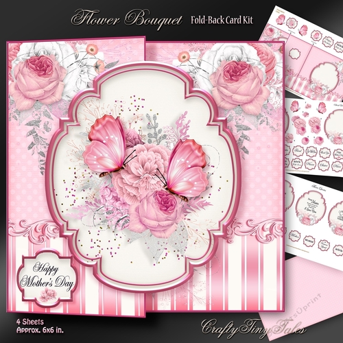 Flower Bouquet Fold Back Card Kit-4