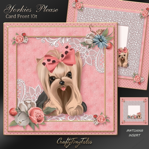 Yorkies Please Card Front Mini Kit-4