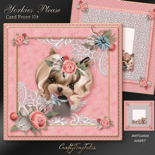 Yorkies Please Card Front Mini Kit-5