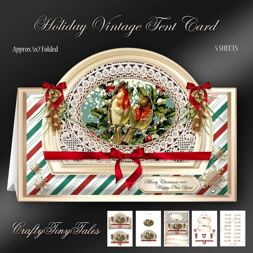 Holiday Vintage Tent Card Kit-1