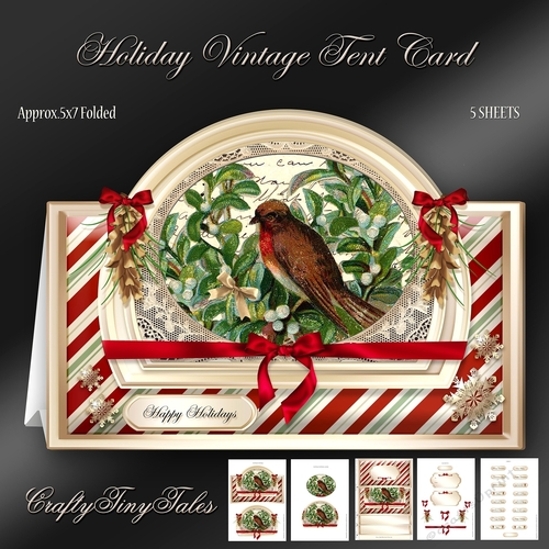 Holiday Vintage Tent Card Kit-3