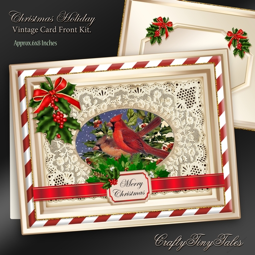 Christmas Holiday Vintage CardFront Kit-5