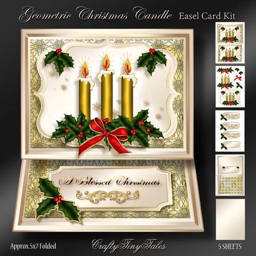 Geometric Christmas Candle Easel Mini Kit-2