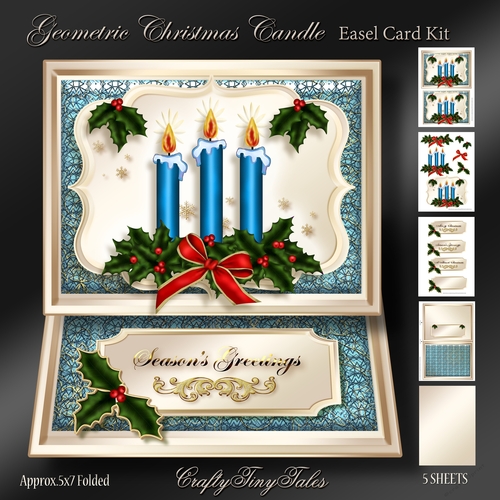Geometric Christmas Candle Easel Mini Kit-3