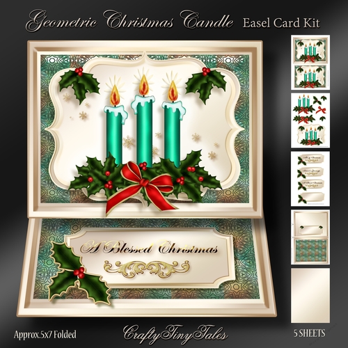 Geometric Christmas Candle Easel Mini Kit-4