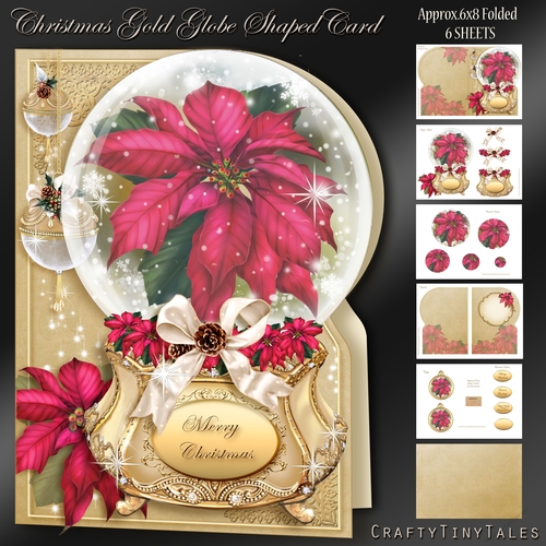 Christmas Gold Globe Shaped Card Kit