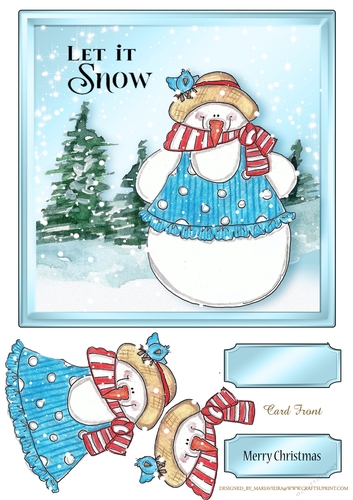 Jolly Snowman Quick Card Sheet-1