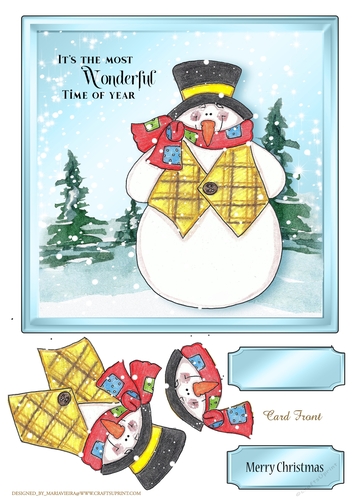 Jolly Snowman Quick Card Sheet-7