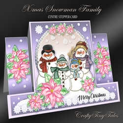 Xmas Snowman Family Stepper Card Kit-1