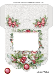 Christmas Floral Money Card-3