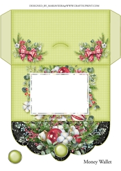 Christmas Floral Money Card-9
