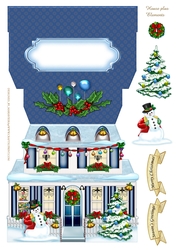 Christmas House Full Shaped Card-3