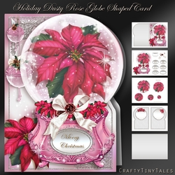 Holiday Dusty Rose Globe Shaped Card Kit-2 