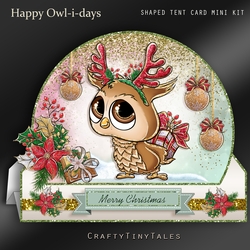 Happy Owl-i-days Shaped Tent Card Kit-5