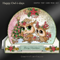 Happy Owl-i-days Shaped Tent Card Kit-6
