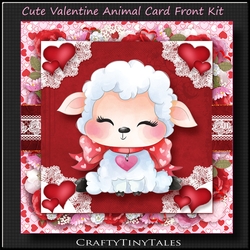 Valentine Animal LAMB Card Front Kit