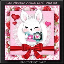Valentine Animal Rabbit Card Front Kit