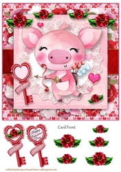 Valentine Animal Pig Card Front-1