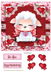 Valentine Animal Lamb Card Front-2