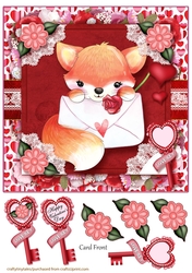 Valentine Animal Fox Card Front-4
